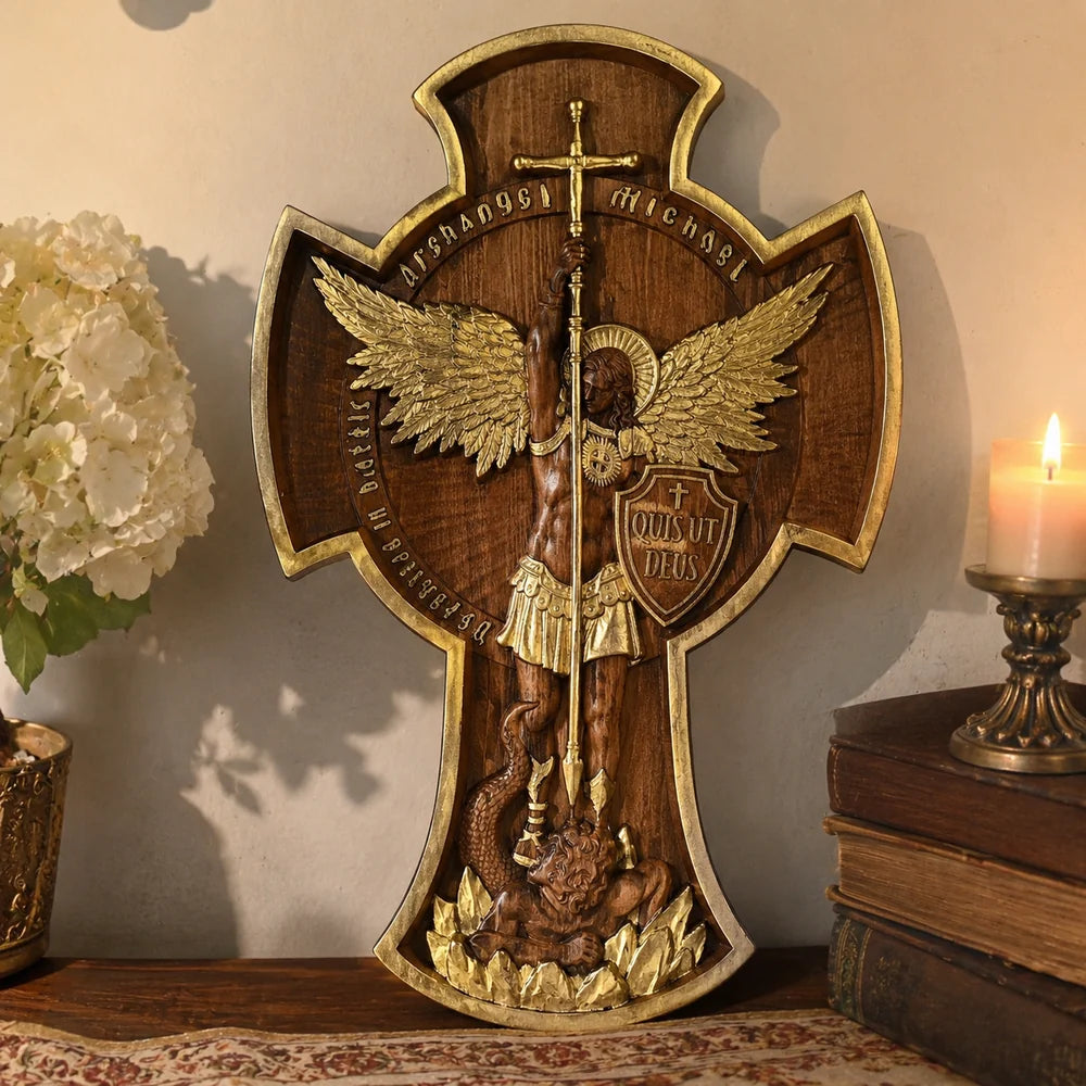 Arcángel Miguel Tallado en Madera