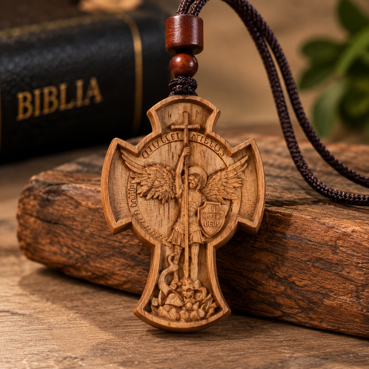 Collar de San Miguel Arcángel en Madera