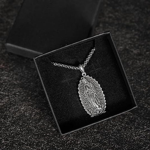 Collar Virgen María de Guadalupe en Plata 925k