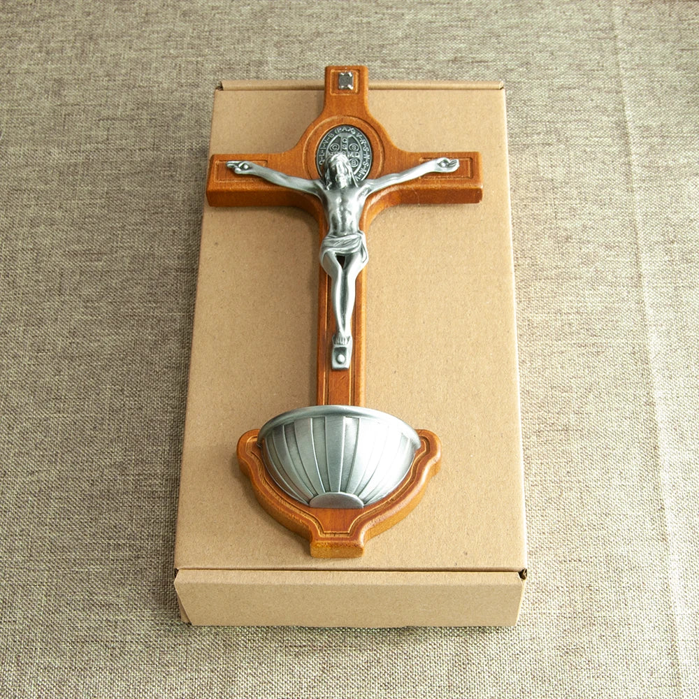 Bomboniere Religiose Croce Sacra con Supporto per Acqua Benedetta