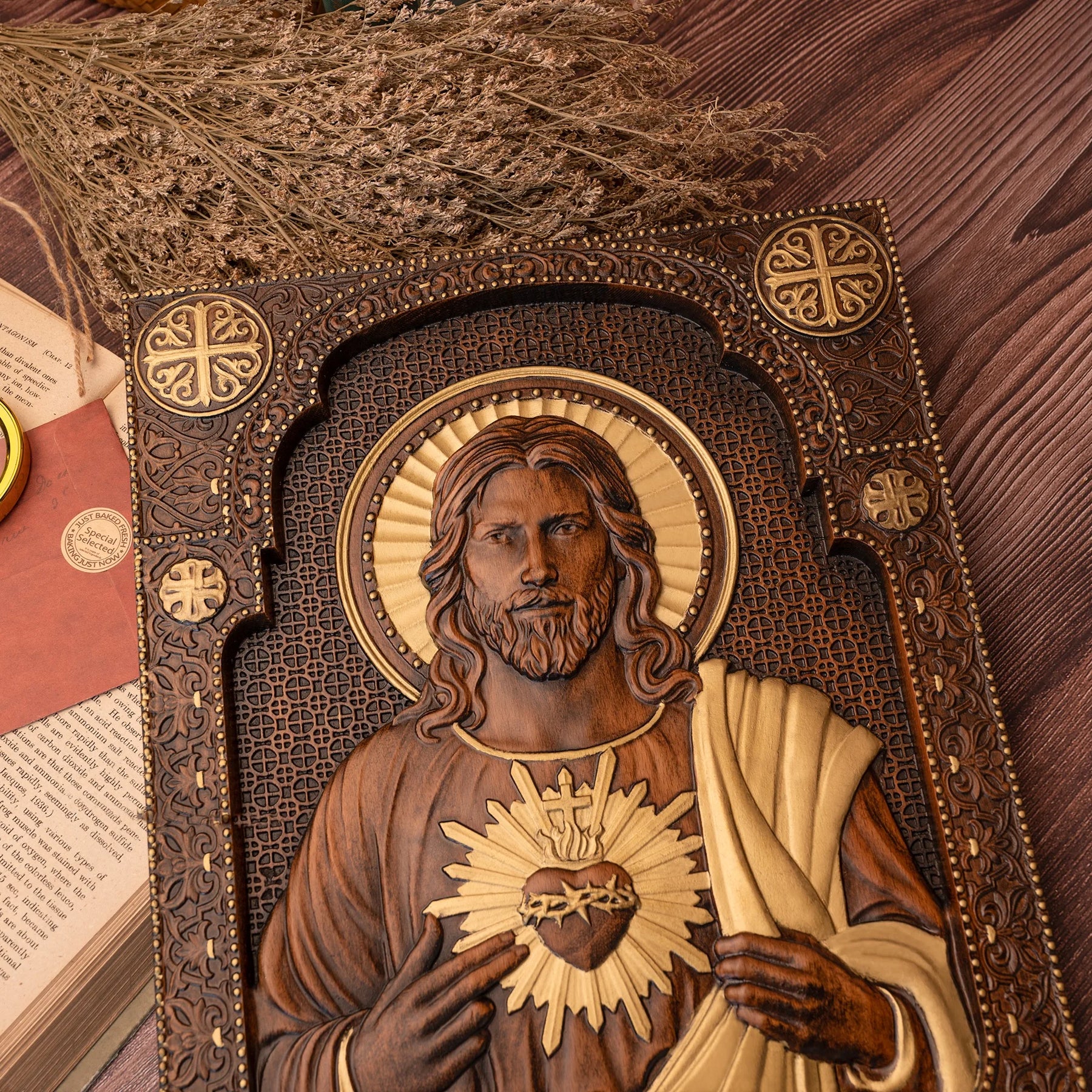 Sculture Religiose in Legno Sacro Cuore