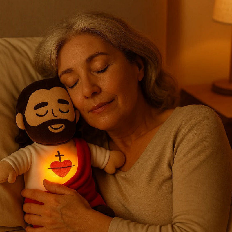 Bambino Gesù in peluche che respira