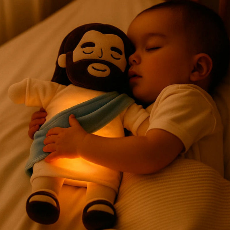 Bambino Gesù in peluche che respira