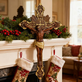 Cruz de Exorcismo de San Benito Tallada en Madera