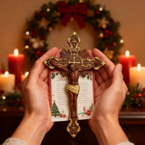 Cruz de Exorcismo de San Benito Tallada en Madera