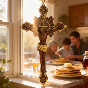 Cruz de Exorcismo de San Benito Tallada en Madera