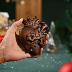 Sagrados Corazones en Madera Natural