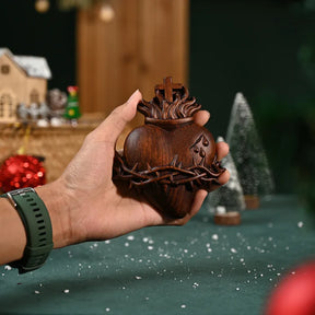 Sagrados Corazones en Madera Natural