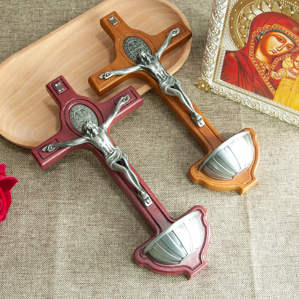 Bomboniere Religiose Croce Sacra con Supporto per Acqua Benedetta