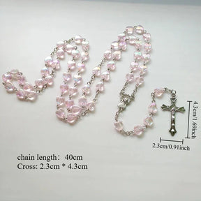 Rosario de Corazones Rosados