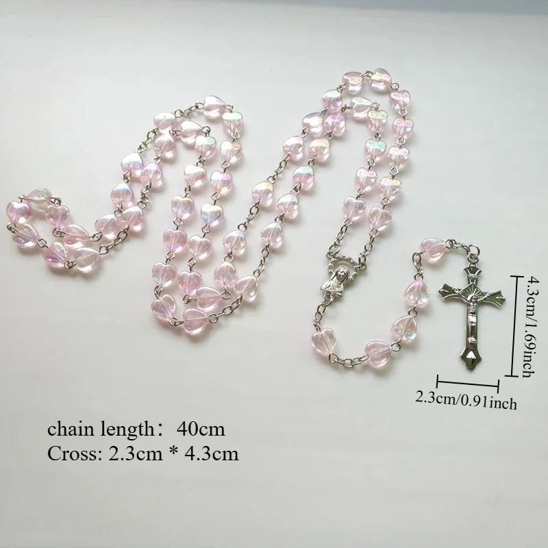 Rosario de Corazones Rosados