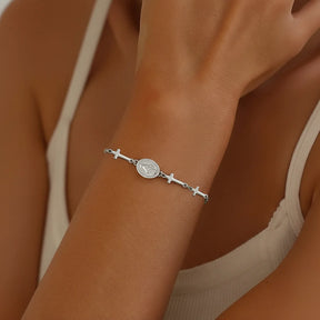 Pulsera Católica de Cruces Doradas