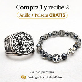 Anillo San Benito + Pulsera de Regalo